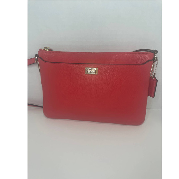 Coach Adjustable Strap Crossbody Purse Pebbled Leather - Picture 9 of 13